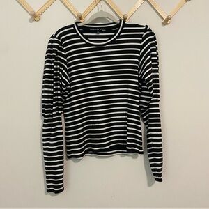 Veronica Beard Black and White Striped Sweater size Large